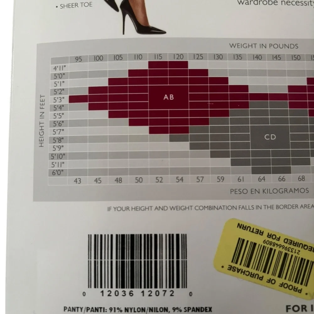 Hanes Silk Reflections Silky Sheer Pantyhose Tights Little Color AB‎ New